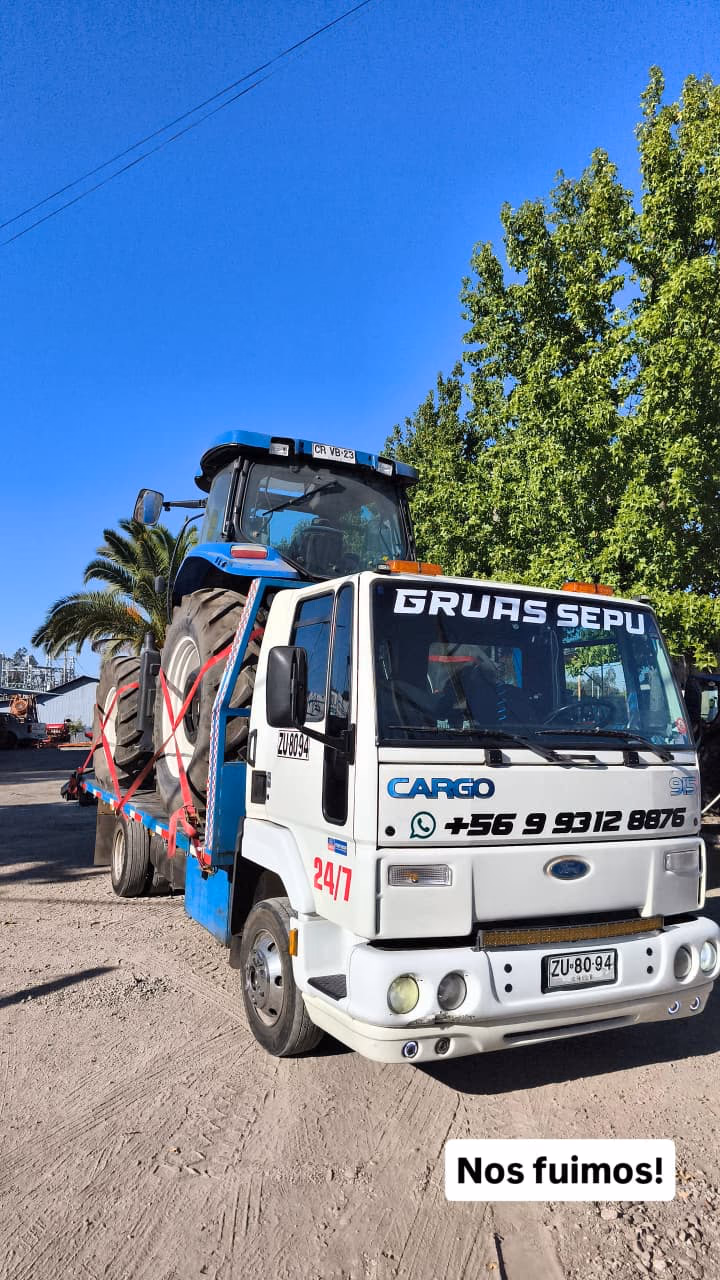 Grúa Sepu — traslado tractor
