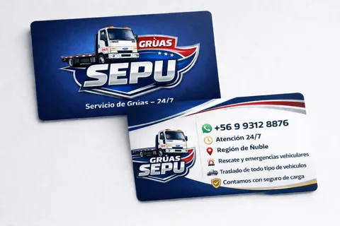 Tarjeta de contacto de Grúas Sepu